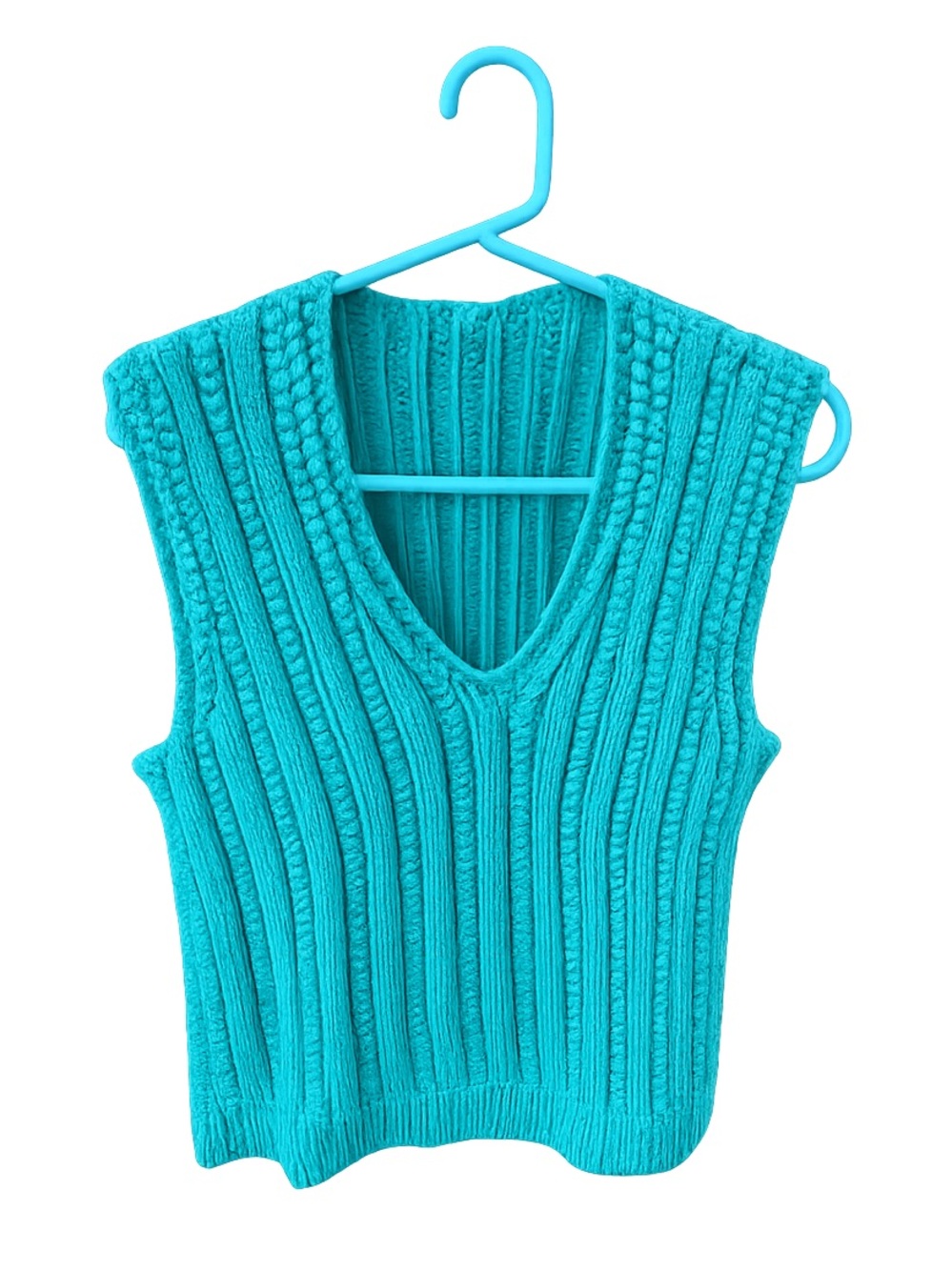 Hand Knit Sweater Vest Size L - Picture 2 of 2